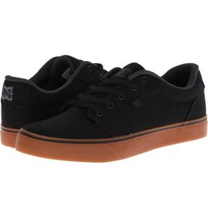 DC Shoes Anvil 320040 Black Canvas Gum Lace Up Skate SB Mens 12 New Fast Ship